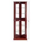 Eck-Vitrinenschrank, Kirsche/Nussbaum, 4-türige Glasvitrine