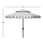 SAFAVIEH Outdoor Kjerstin Volant-Sonnenschirm, 2,7 m, Doppelkuppel