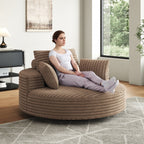 Einzelsessel aus Kord-Chenille-Schaumstoff, drehbar