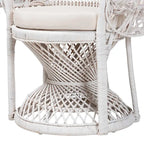 Kallima Moderner Bohemian Weißer Naturrattan-Pfauenstuhl