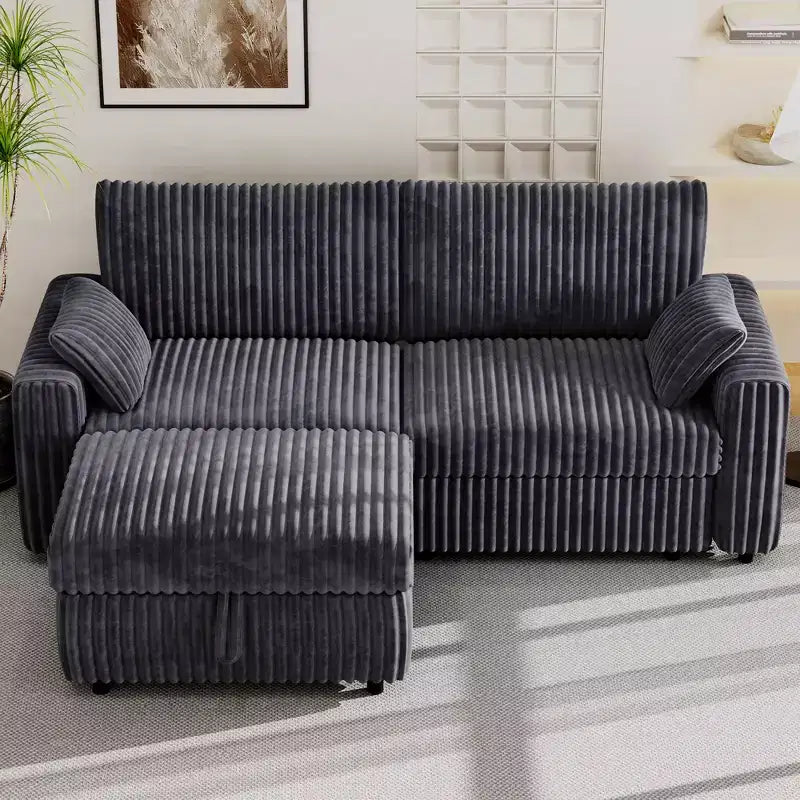 Dyonery Modulares Cord-Ecksofa mit waschbaren Bezügen
