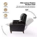2er-Set Elisabete Modern Wingback Echtleder-Liegesessel mit Vintage-Nagelkopfleiste für Wohn- und Schlafzimmer | ART OF LIVING DESIGNS