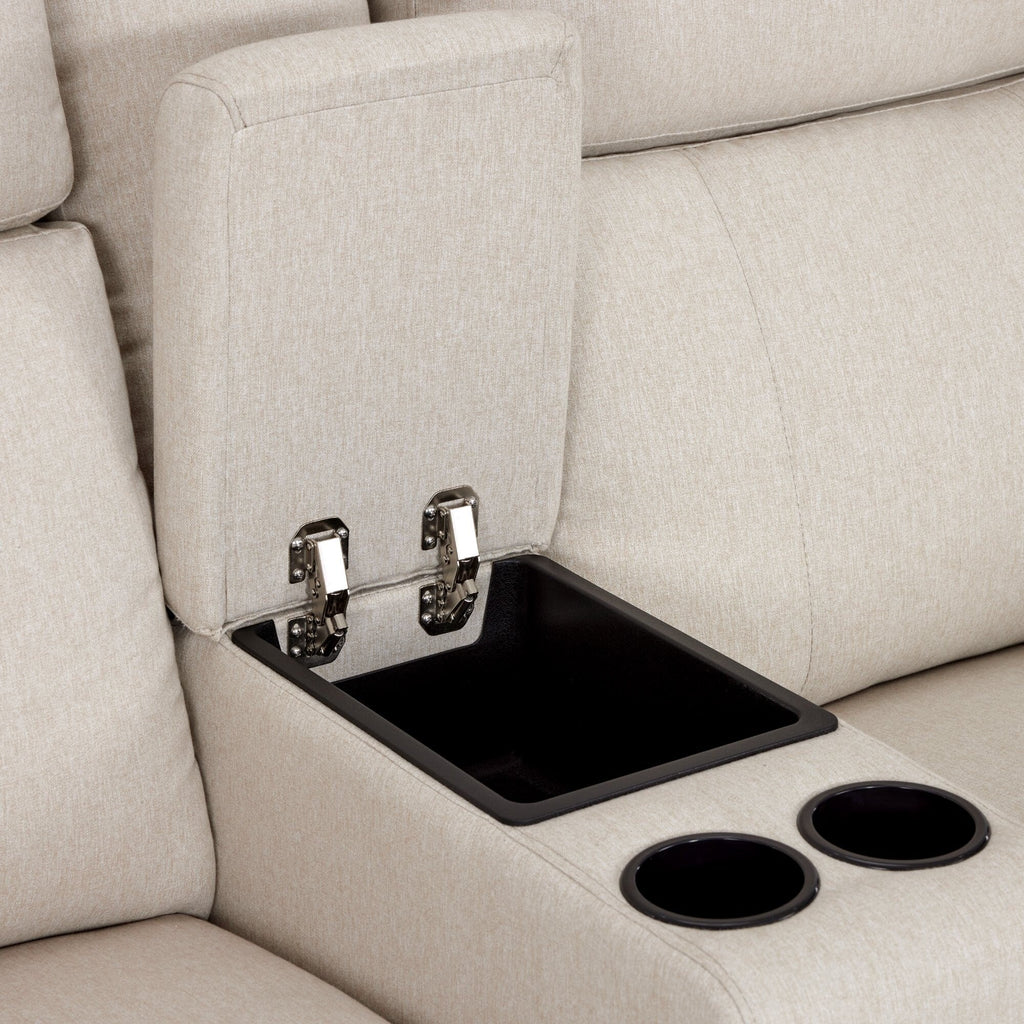 MCombo 60.2 Power Loveseat Relaxsofa mit Massage und zweifacher Heizung, verstellbarer Kopfstütze, USB- & Typ-C-Anschluss, Stoff