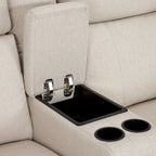 MCombo 60.2 Power Loveseat Relaxsofa mit Massage und zweifacher Heizung, verstellbarer Kopfstütze, USB- & Typ-C-Anschluss, Stoff