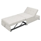 72.5 Leinen 4-in-1 3-Sitzer Schlafsofa mit 5-fach verstellbarer Rückenlehne und Aufbewahrungstasche