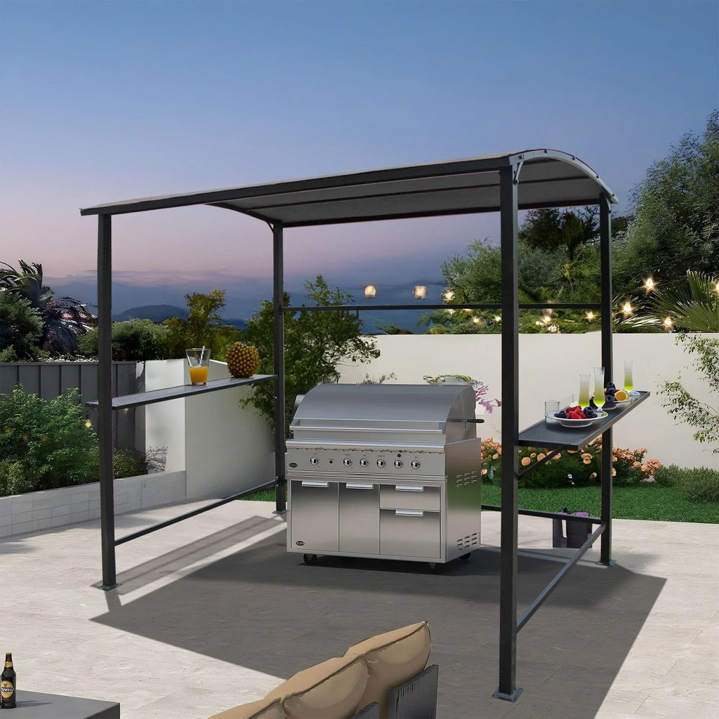 Outdoor-Grillpavillon mit Stahlrahmen, 1,5 m x 2,4 m