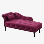 Moderne 60.6 Samt gepolsterte Knöpfe getuftete Chaiselongue mit Massivholzbeinen und Ziernägeln