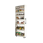 Modernes Holz-Buffet mit offenen Regalen und Rollen