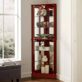 Eck-Vitrinenschrank, Kirsche/Nussbaum, 4-türige Glasvitrine