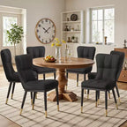 Bekrvio Esszimmerstühle 6er-Set, moderne gepolsterte Kunstledersitze mit hoher Rückenlehne, Metallbeine, armlose Küchenstühle für Wohn- und Esszimmer