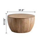 Runder Aufbewahrungs-Couchtisch im Retro-Stil aus Holz, geeignet für Wohnzimmer, Esszimmer oder Büro.