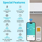 Karl Home 3-Zonen 28000 BTU 20 SEER2 Mini-Split-Klimaanlage mit Wärmepumpe (9K+9K+18K)