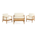 Willowbrook Outdoor Akazienholz 4-Sitzer Lounge-Set von Christopher Knight Home