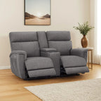 MCombo 60.2 Power Loveseat Relaxsofa mit Massage und zweifacher Heizung, verstellbarer Kopfstütze, USB- & Typ-C-Anschluss, Stoff
