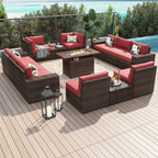 13-teiliges Gartenmöbel-Set mit Feuertisch