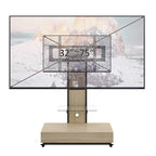 TV-Ständer für 32-75-Zoll-Fernseher, höhenverstellbarer mobiler TV-Wagen mit Schublade und Rollen für Wohnzimmer, Schlafzimmer, Büros -ModernLuxe