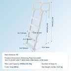 Hochrobuste 5-Stufen-Schwimmbadleiter mit doppelten Handläufen Rutschfeste, stabile PE-Stufen 180 kg Tragfähigkeit Passend für 122-137 cm tiefe Einbau- und Aufstellpools