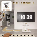 TV-Ständer für 32-75-Zoll-Fernseher, höhenverstellbarer mobiler TV-Wagen mit Schublade und Rollen für Wohnzimmer, Schlafzimmer, Büros -ModernLuxe