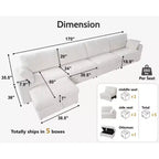 Dyonery Modulares Cord-Ecksofa mit waschbaren Bezügen