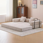 Umwandelbares Bodenschlafsofa mit Rückenkissen, Chenille-Gewebe für Wohnzimmer Schlafzimmer
