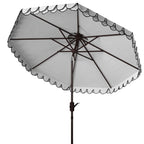 SAFAVIEH Outdoor Kjerstin Volant-Sonnenschirm, 2,7 m, Doppelkuppel