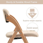 Stapelbare Esszimmer-Klappstühle aus Holz mit gepolsterten Sitzen (4er-Set)