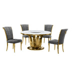 Beste Qualität Möbel D325-SC324-7 5-teiliges rundes Esszimmer-Set