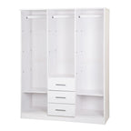 Palace Imports 100% Massivholz Cosmo Kleiderschrank mit 3 Türen mit Massivholz- oder Spiegeltüren