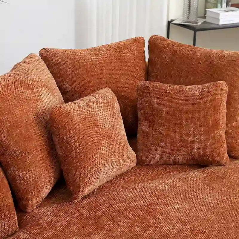 Moderner Sofasessel, runder Akzent-Clubsessel mit 5 Kissen und optionalem Ottoman