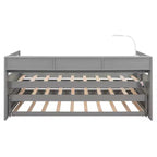 Whisen Twin XL Tagesbett aus Holz mit 2 Ausziehbetten, 3 Staufächern, 1 kostenloser Leuchte und USB-Ladefunktion
