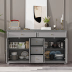 59,1'' Sideboard Buffet Weiß Mid-Century Modern Zeitgenössisch Lackiert