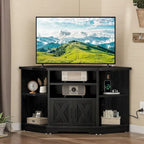 Farmhouse Eck-TV-Ständer Unterhaltungscenter Medienkonsole für Fernseher bis 55 Zoll mit Steckdose