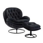 Okak Samt-Akzentsessel mit Ottoman, moderner Armloser Sessel im Mid-Century Stil für das Wohnzimmer, weicher bequemer Sessel zum Fernsehen, Gaming