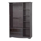 3-türiger Kleiderschrank – Weiß/Mokka/Java – Massivholz