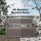 Allwetter-Harz-Aufbewahrungsbank mit abschließbarem, verstecktem Fach – Rattan-Optik, 227 kg Tragfähigkeit, 265 Liter Stauraum