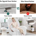 XINMICS Drehbarer elektrischer Relaxsessel, Massage-Schaukel-Liegesessel mit Heizfunktion, USB, USB-C und Seitentasche