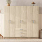 6-türiger Holz-Kleiderschrank mit Schubladen für das Schlafzimmer