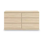 Signature Design by Ashley Modern Onita Kommode mit 6 Schubladen, Kommode in Naturholzbraun mit griffloser Ausführung