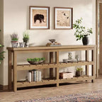 Tribesigns 70.86 extra lange Konsolentisch, Bauernhaus-Stil 3-stöckiger Eingangstisch, Holz-Sofa-Tisch hinter der Couch für Wohnzimmer, Flur, Foyer