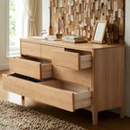 Traditionelle Doppelkommode aus natürlichem Eichenholz für das Schlafzimmer