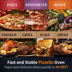 Multi-Brennstoff Outdoor Pizzaofen Steinbackofen mit Gasbrenner & Holzfach - 30 cm