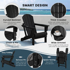Polytrends Laguna Faltbarer Adirondack-Stuhl für den Außenbereich, wetterfest und lichtbeständig