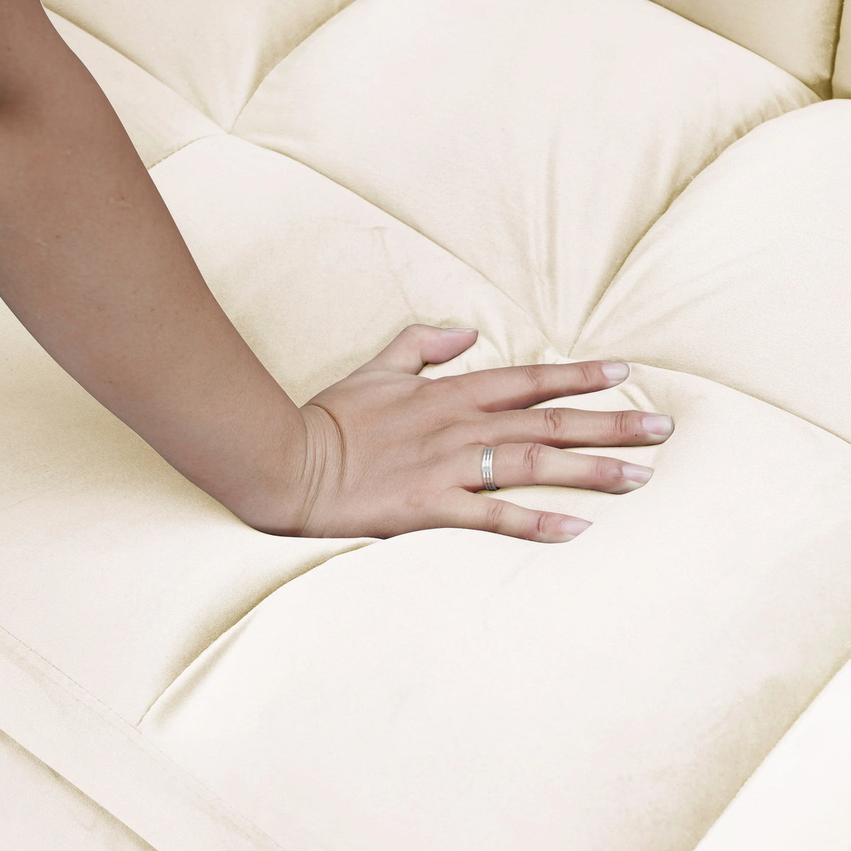 64.96 Samt 3-in-1-Schlafsofa mit verstellbarer Rückenlehne, Aufbewahrungstasche und 227 kg Tragkraft