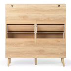 Karl Home Rattan Paneel 2 Schubladen 4 Klappschuhschrank Spanplatte 41.34 B