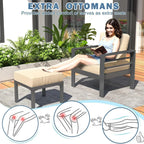 AECOJOY 7-teiliges Aluminium-Terrassenmöbel-Set Outdoor-Gesprächsgarnitur