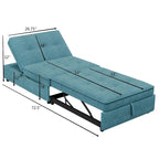 72.5 Leinen 4-in-1 3-Sitzer Schlafsofa mit 5-fach verstellbarer Rückenlehne und Aufbewahrungstasche