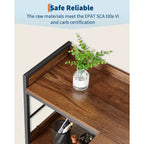 5-stufiges Eckregal in L-Form, 65 Industrieregal aus Holz und Metall (Rustikales Braun), wendbarer Stauraum für Wohnzimmer, Schlafzimmer und Home Office