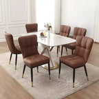 Bekrvio Esszimmerstühle 6er-Set, moderne gepolsterte Kunstledersitze mit hoher Rückenlehne, Metallbeine, armlose Küchenstühle für Wohn- und Esszimmer