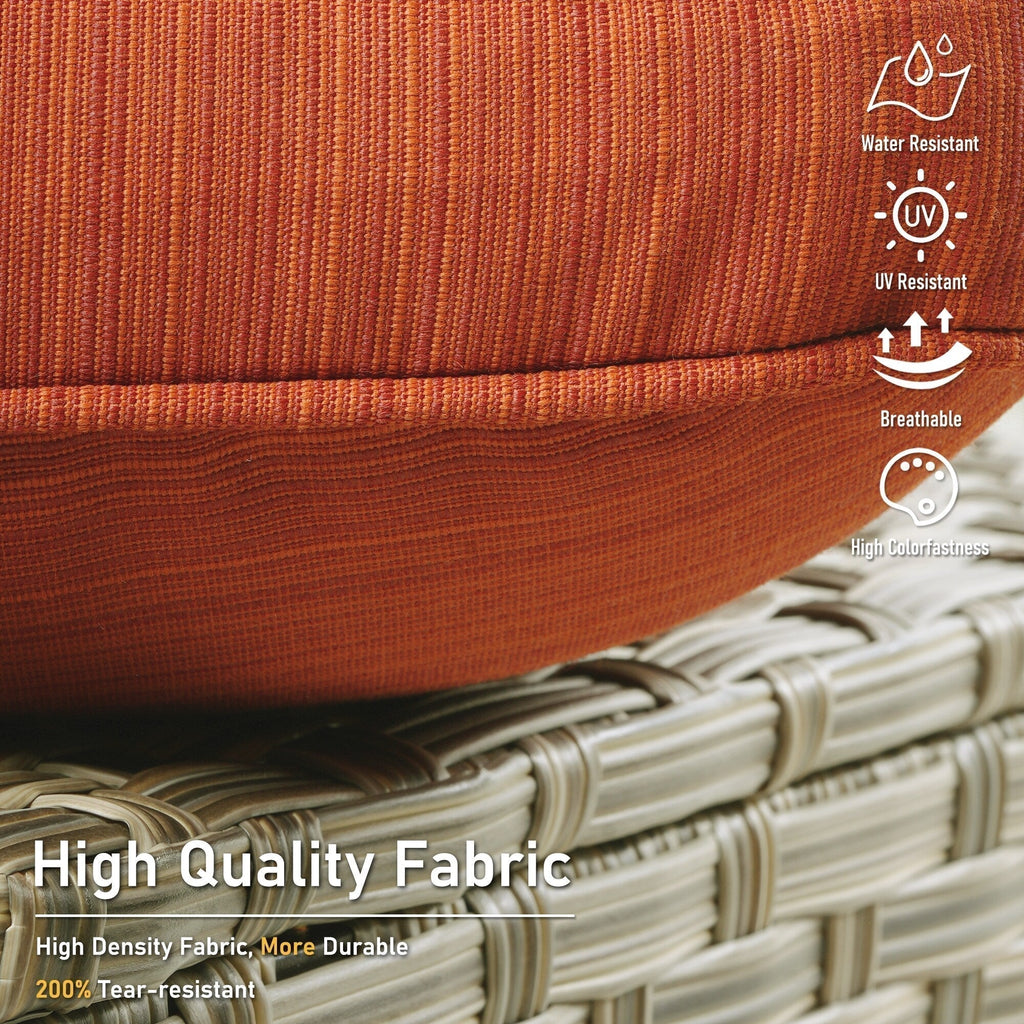 HOOOWOOO 2-teiliges Gartenmöbelset aus Rattan mit hoher Rückenlehne