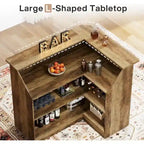 L-förmiger Barschrank mit Gläserhaltern für die Hausbar